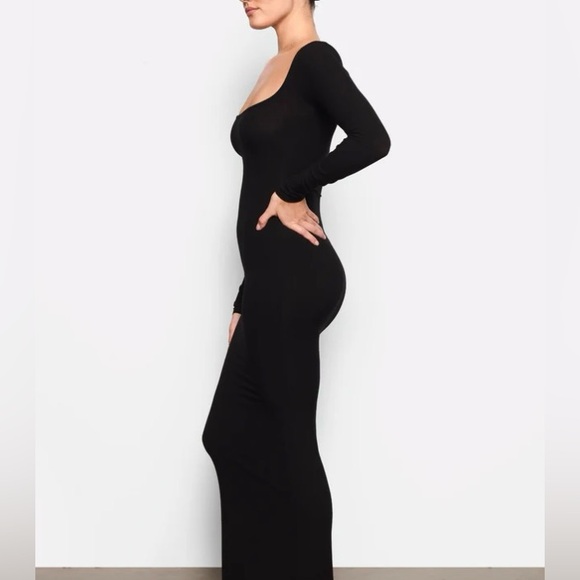 NWT Skims Soft Lounge Long Sleeve Dress in Onyx size S - Picture 6 of 6